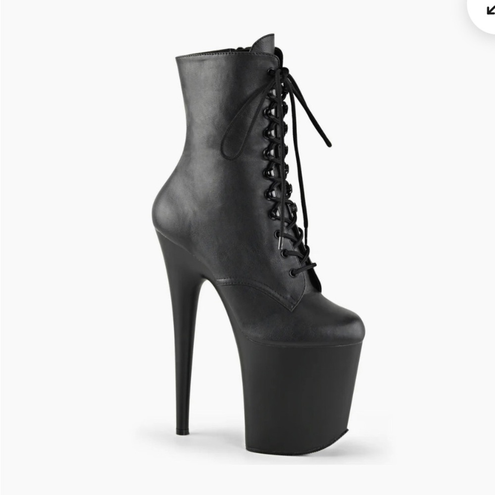 Black Platform Pleaser Heels